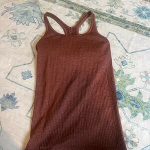 lululemon athletica Brown Ribbed racerback Tank Top